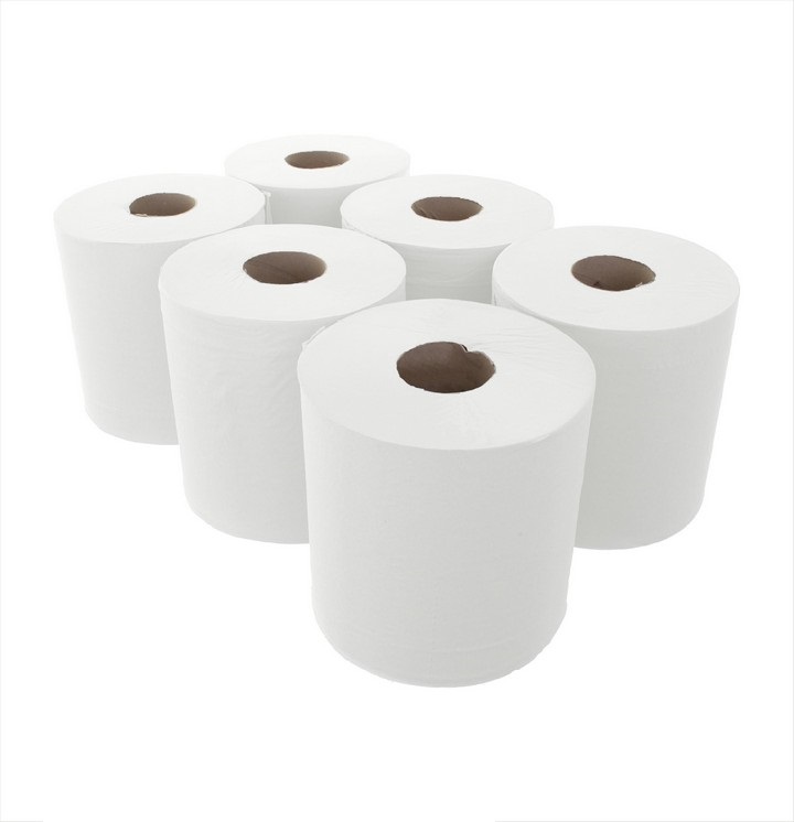 White Centre Feed Roll 150M (6 pack)